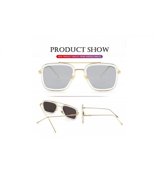 Aviator Sunglasses Vintage Aviator Glasses Classic - Gold/Silver Mirror - C618YH0W34R $46.39