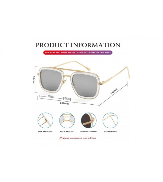 Aviator Sunglasses Vintage Aviator Glasses Classic - Gold/Silver Mirror - C618YH0W34R $46.39