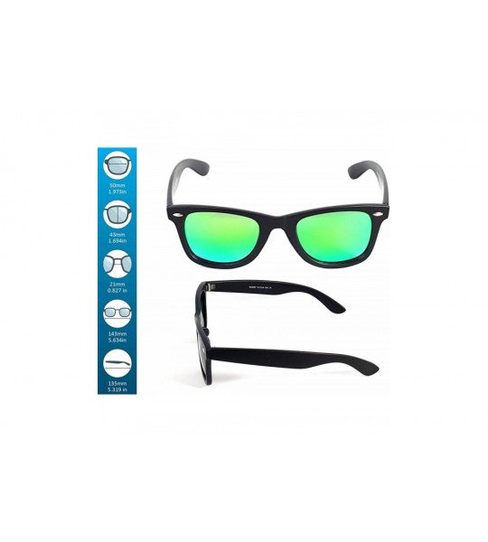 Sport Stylish 80th Retro Unisex Polarized Sunglasses UV400 Classic Vintage Chic - Black-ice Green - CF18DUZKNOZ $15.17