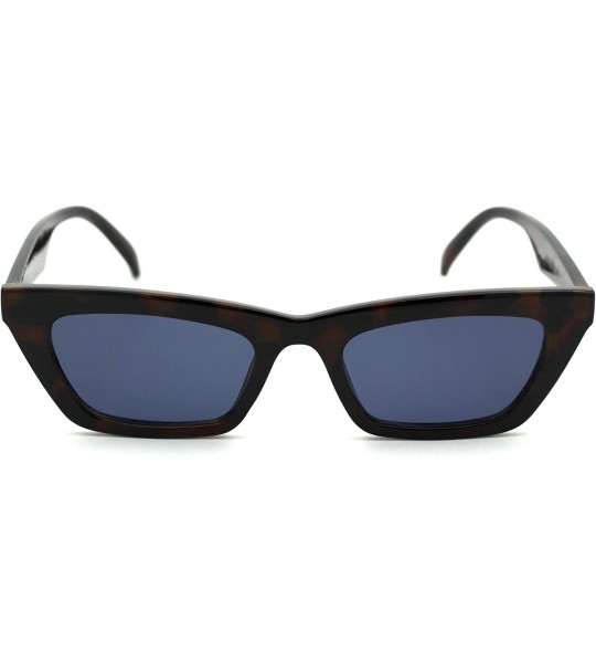 Cat Eye Womens Mod Minimal Thick Plastic Cat Eye Sunglasses - Tortoise Black - CH18WQ0H4ZG $19.58