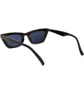 Cat Eye Womens Mod Minimal Thick Plastic Cat Eye Sunglasses - Tortoise Black - CH18WQ0H4ZG $19.58