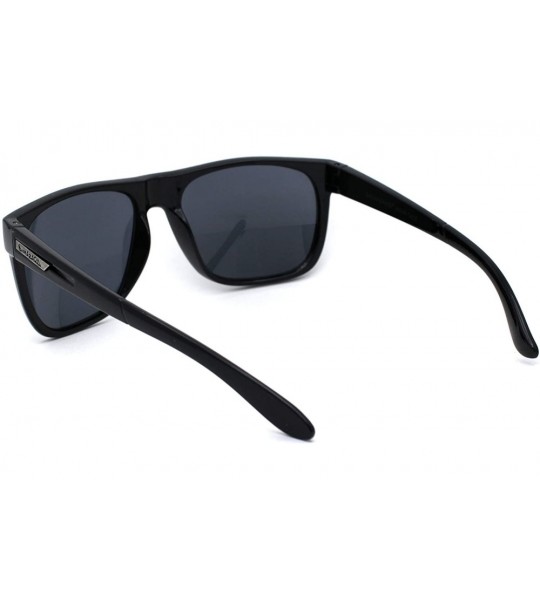 Sport Mens Mirror Lens Sport Horn Rim Sunglasses - All Black - CA1979YKN4C $19.85