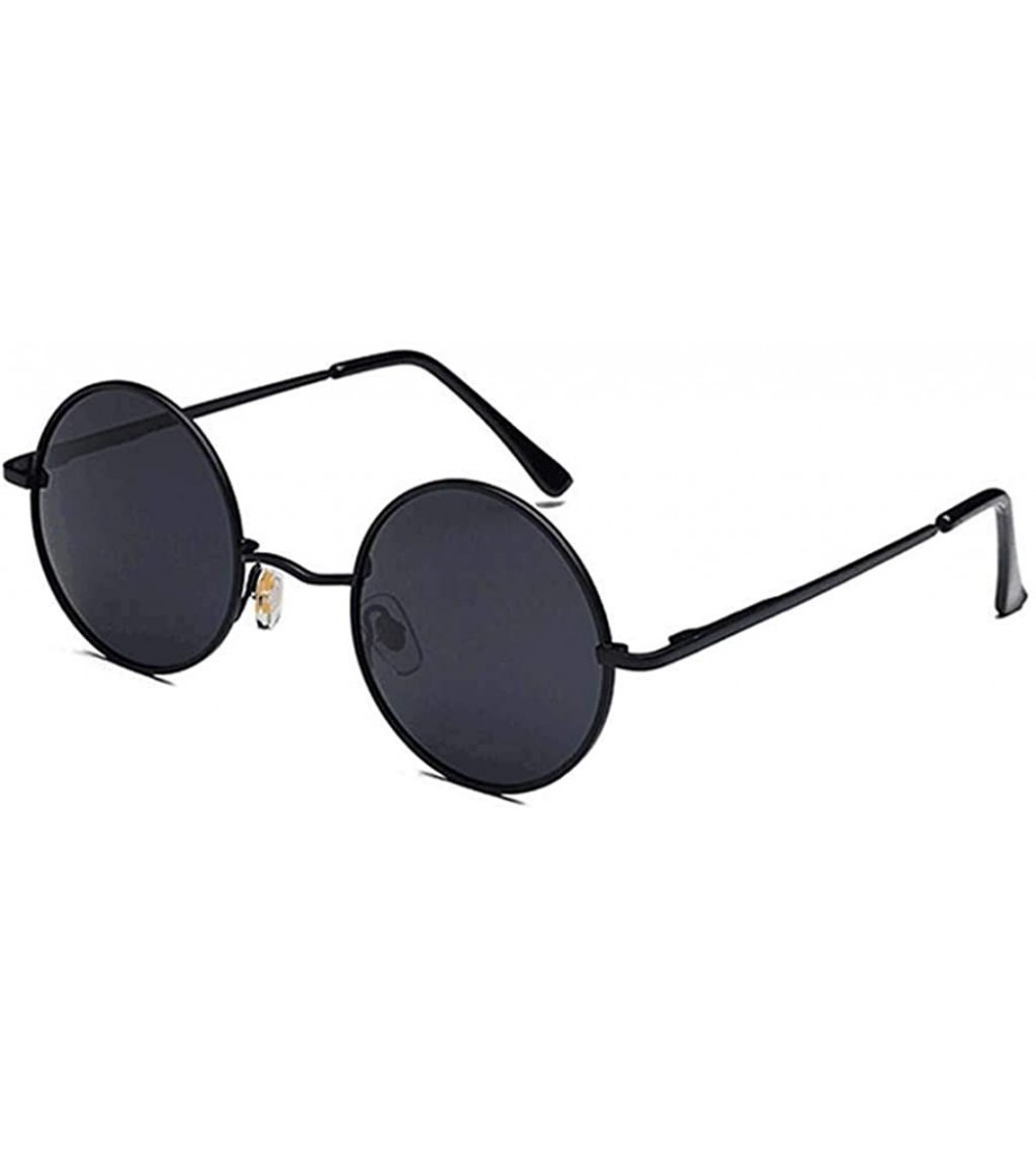 Round American Retro Sunglasses - Round Polarized Men Women Anti-UV Classic Sunglasses for Driving Fishing Cycling - A - CO19...