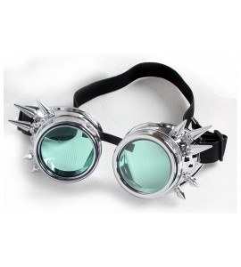 Goggle Vintage Goggles Steampunk Rave Retro Spiked Glasses Cosplay Halloween - Frame+green Lenses - C618HACTRZZ $19.57