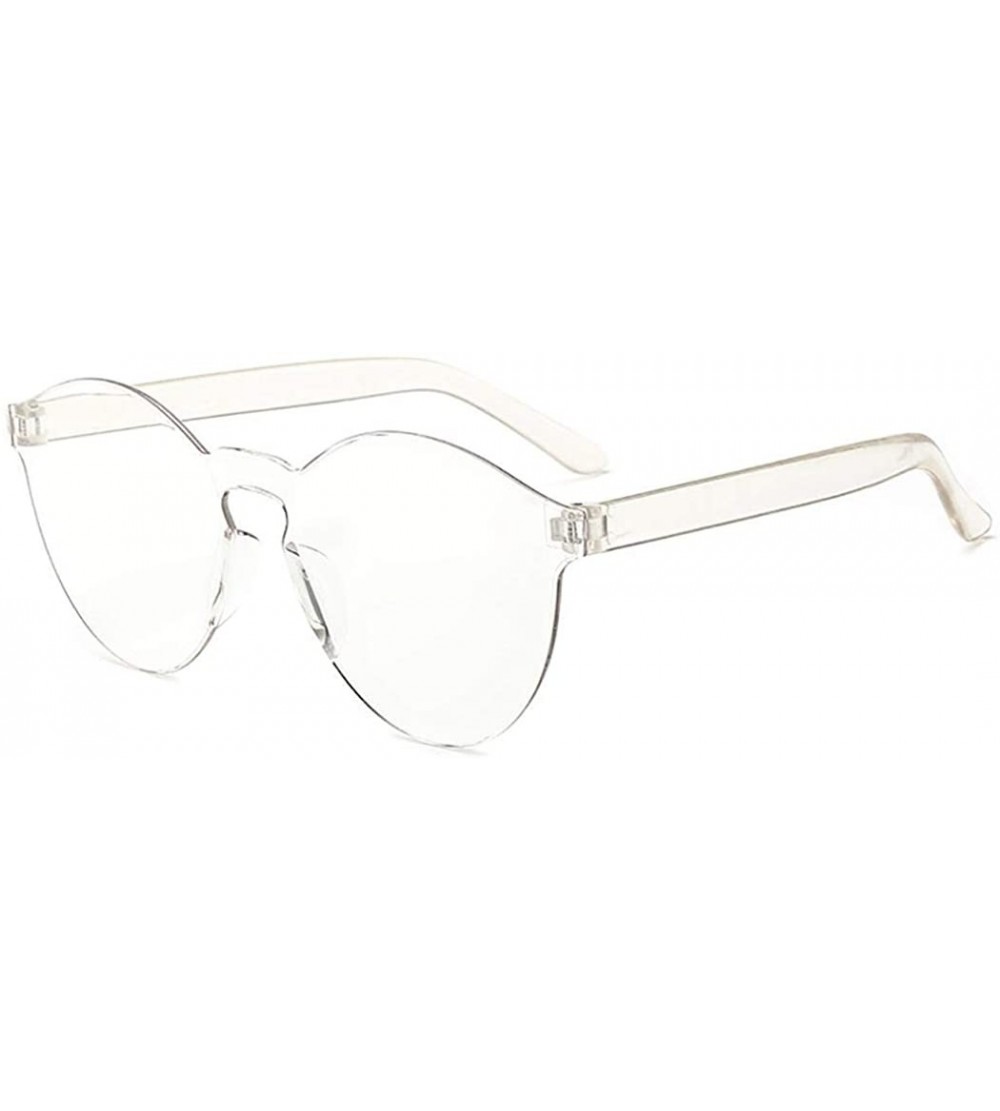 Round Unisex Fashion Candy Colors Round Outdoor Sunglasses Sunglasses - Transparent - CE199HMZIME $29.43