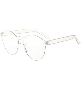 Round Unisex Fashion Candy Colors Round Outdoor Sunglasses Sunglasses - Transparent - CE199HMZIME $29.43
