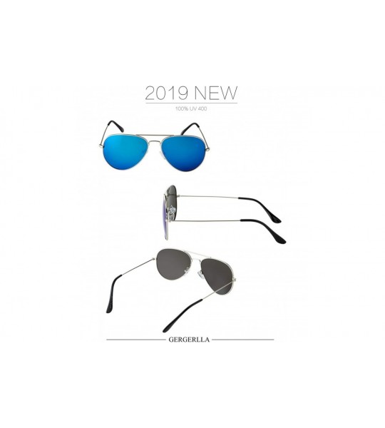 Aviator Lightweight Classic Aviator Polarized Sunglasses - 100% UV400 Protection for men and women - Blue - CQ18OLO5L04 $26.19