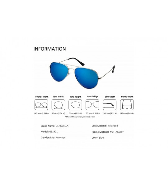 Aviator Lightweight Classic Aviator Polarized Sunglasses - 100% UV400 Protection for men and women - Blue - CQ18OLO5L04 $26.19