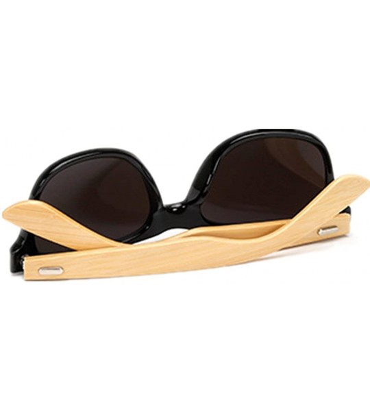 Wayfarer Prevent Radiation Classic Bamboo Wood Sunglasses - Blue - CB17XXHM5NA $18.08