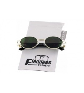 Oval Oval Retro Art Nouveau Vintage Style Metal Frame Sunglasses - Green - CG1977D2LK8 $23.65