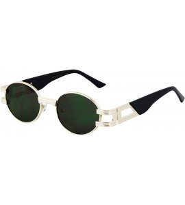 Oval Oval Retro Art Nouveau Vintage Style Metal Frame Sunglasses - Green - CG1977D2LK8 $23.65