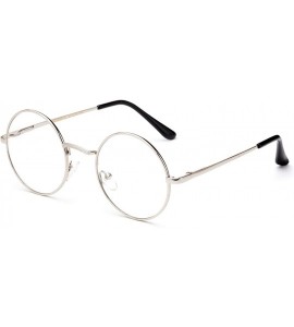 Round John Lennon Glasses Hippy 60's Vintage Retro Round Sunglasses & Clear Lens - Clear Lens - Silver - CG11KW0OMQN $17.72