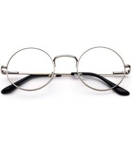 Round John Lennon Glasses Hippy 60's Vintage Retro Round Sunglasses & Clear Lens - Clear Lens - Silver - CG11KW0OMQN $17.72