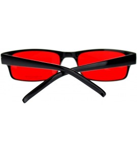 Round Black Rectangle Frame Color Lens Sunglasses Spring Hinge - Black - CQ1880LGZSR $20.05