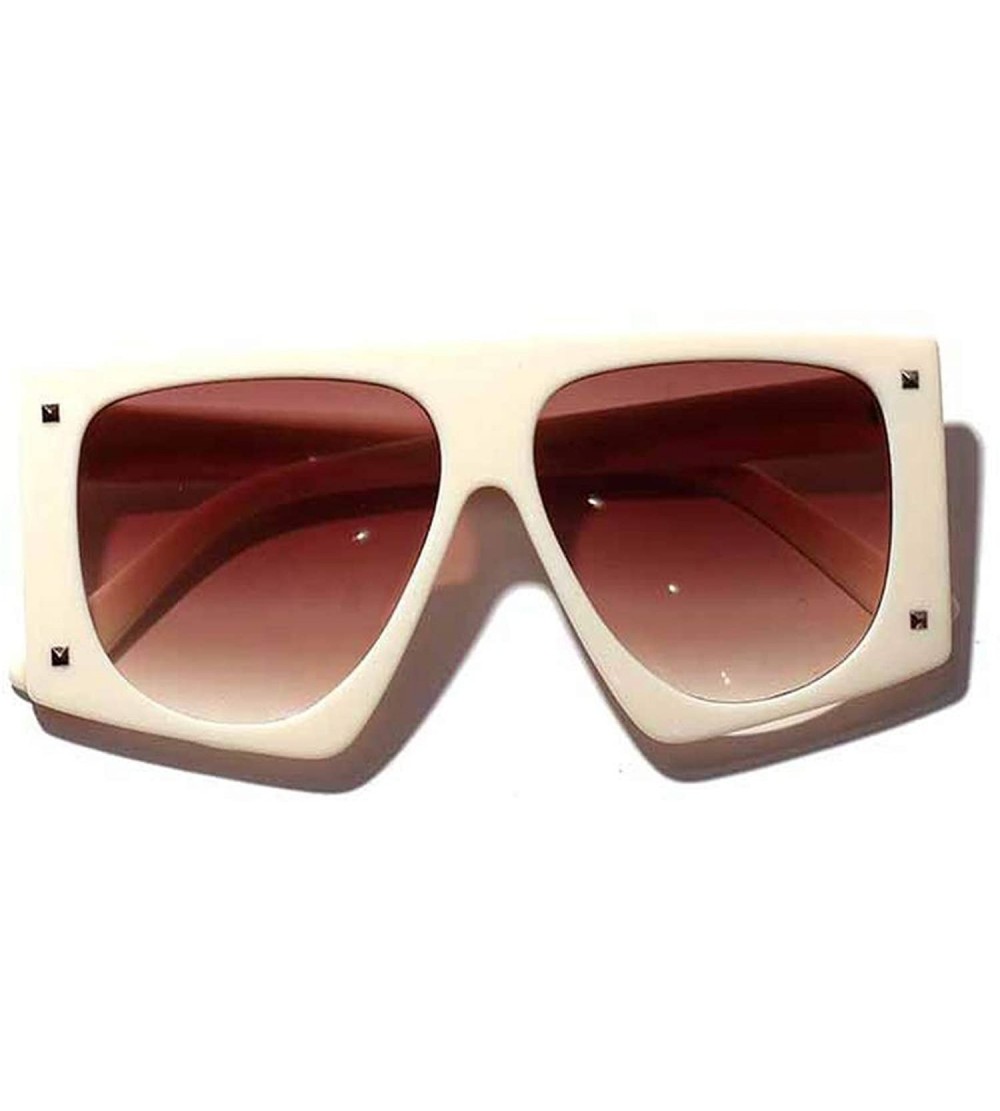 Sport 2020 Irregular Sunglasses Women Men Polygon Rivet Big Sun Glasses Black Green Gradient Eyeglasses UV400 - 3 - CL18W66HT...