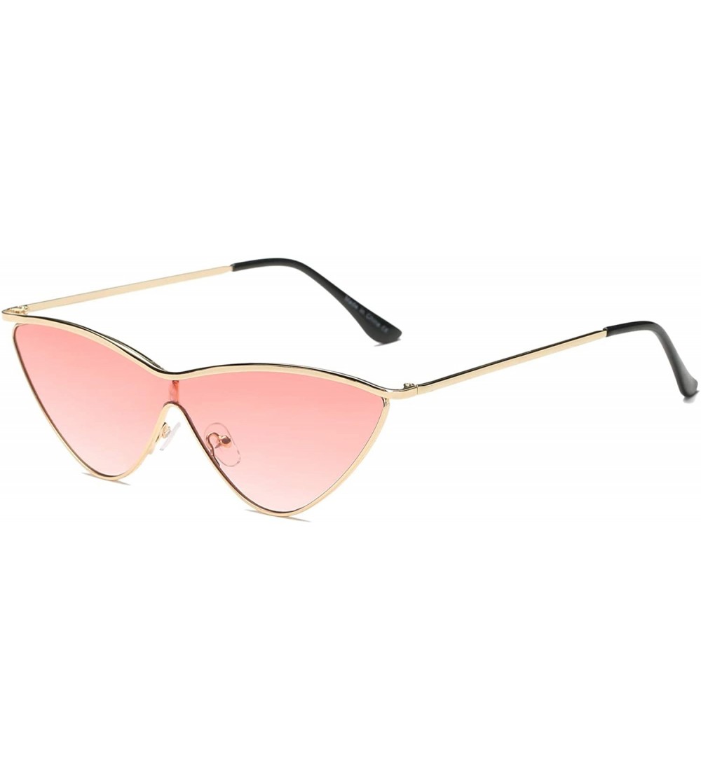 Goggle Women Fashion Retro Vintage Metal Cat Eye Sunglasses - Pink - CS18WR9S4LA $37.67