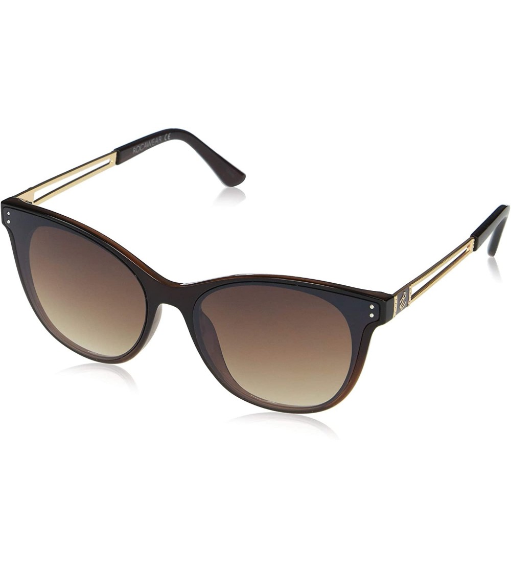 Rectangular Women's R3317 Retro Cat-Eye Sunglasses with Vented Metal Temple - Enamel Logo & 100% UV Protection - 55 mm - CA19...
