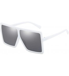 Round New retro square sexy luxury brand designer UV400 oversized unisex sunglasses - White - CE18LMORAXA $23.57