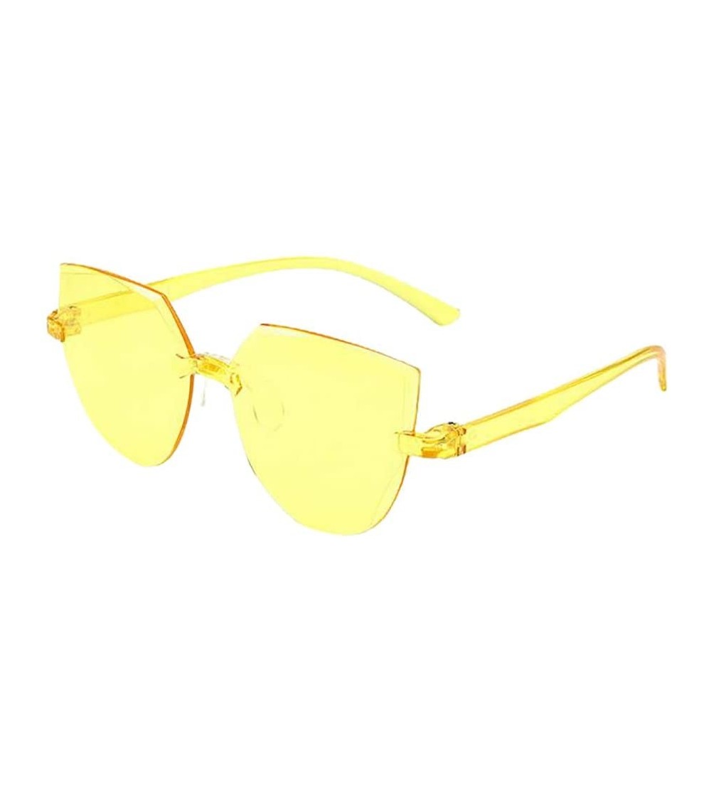 Rimless Rimless Sunglasses Colored Transparent Round Eyewear Retro Eyeglasses for Women Men - C - CW190L5SMK0 $17.85