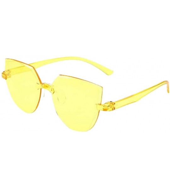 Rimless Rimless Sunglasses Colored Transparent Round Eyewear Retro Eyeglasses for Women Men - C - CW190L5SMK0 $17.85