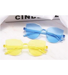 Rimless Rimless Sunglasses Colored Transparent Round Eyewear Retro Eyeglasses for Women Men - C - CW190L5SMK0 $17.85