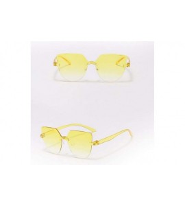 Rimless Rimless Sunglasses Colored Transparent Round Eyewear Retro Eyeglasses for Women Men - C - CW190L5SMK0 $17.85