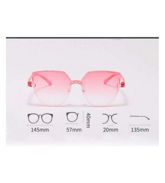 Rimless Rimless Sunglasses Colored Transparent Round Eyewear Retro Eyeglasses for Women Men - C - CW190L5SMK0 $17.85