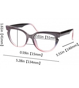 Rimless Womens Hit Color Grid Pattern Cat Eye Reading Glass Eyeglass Frame - Purple - C7192O8499X $20.95