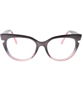 Rimless Womens Hit Color Grid Pattern Cat Eye Reading Glass Eyeglass Frame - Purple - C7192O8499X $20.95