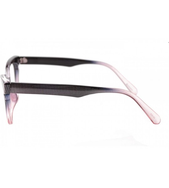 Rimless Womens Hit Color Grid Pattern Cat Eye Reading Glass Eyeglass Frame - Purple - C7192O8499X $20.95