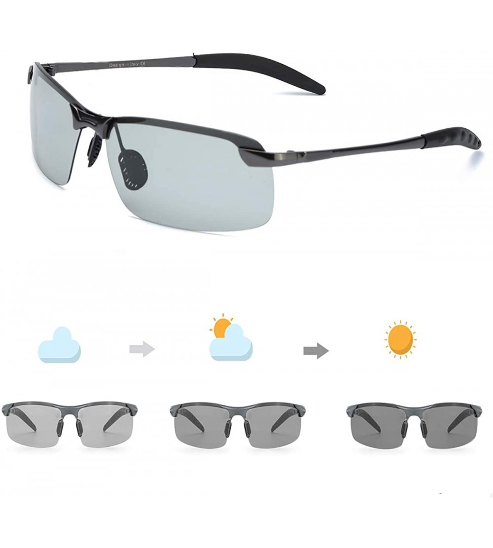 Sport Sunglasses Photochromic Men with Polarized Lens Bike Glasses for Men- 100% UV Protection Sunglasses for Men - C018RQAE0...