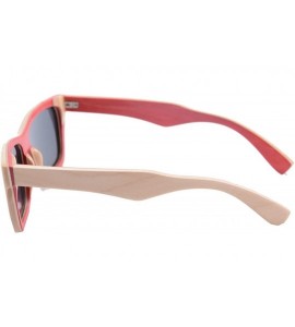 Wayfarer Natural Wood Frame Polarized Sunglasses Anti-glare Wooden Glasses-Z68020 - Outside Nature Inside Red - CD12258Q87P $...