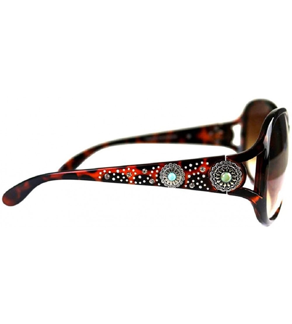 Rectangular West Turquoise Daisy Concho Sunglasses Leopard Cheetah + Case - CO18L208WTL $46.05