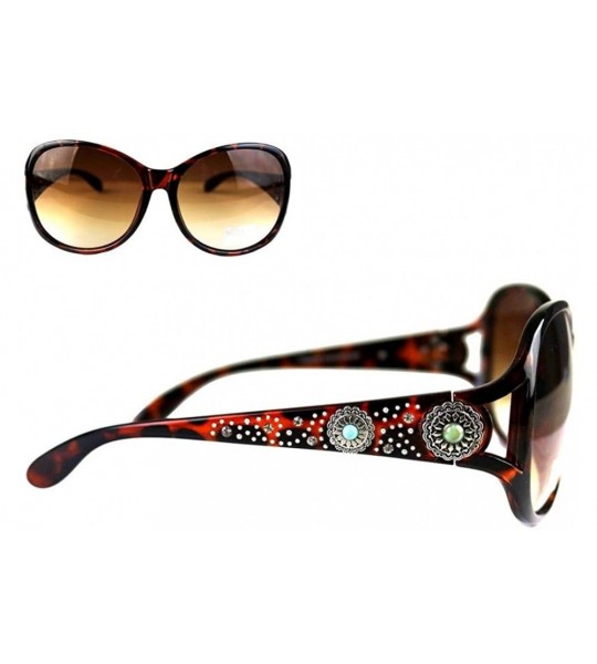 Rectangular West Turquoise Daisy Concho Sunglasses Leopard Cheetah + Case - CO18L208WTL $46.05