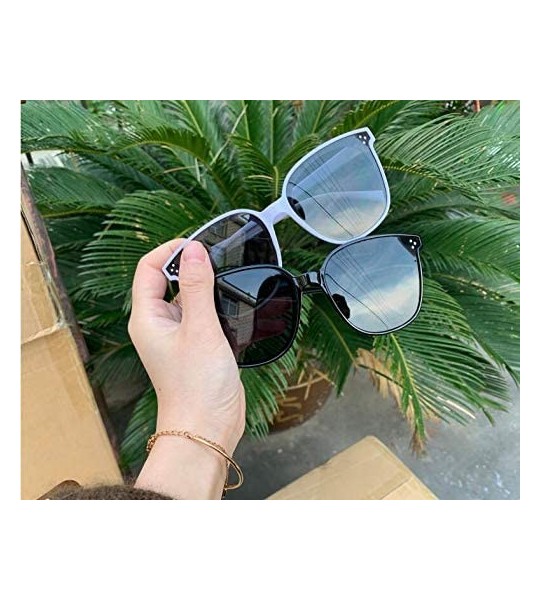 Oversized Unisex Polarized Sunglasses Trendy Stylish Sunglasses Men and Women Driving Sun glasses 100% UV Blocking - White - ...