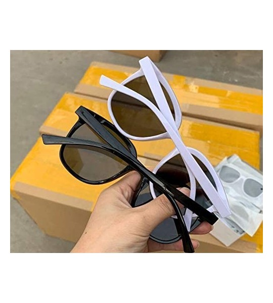 Oversized Unisex Polarized Sunglasses Trendy Stylish Sunglasses Men and Women Driving Sun glasses 100% UV Blocking - White - ...