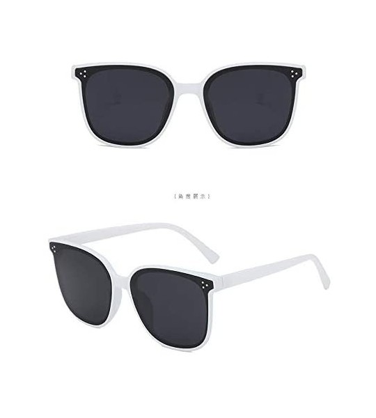 Oversized Unisex Polarized Sunglasses Trendy Stylish Sunglasses Men and Women Driving Sun glasses 100% UV Blocking - White - ...