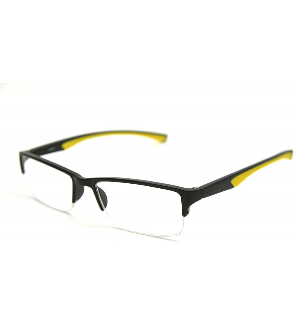 Rectangular 6904 SECOND GENERATION Semi-Rimless Flexie Reading Glasses NEW - Yellow - CJ12DMY9IYL $34.25