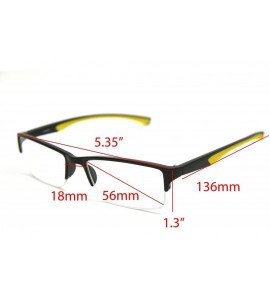 Rectangular 6904 SECOND GENERATION Semi-Rimless Flexie Reading Glasses NEW - Yellow - CJ12DMY9IYL $34.25