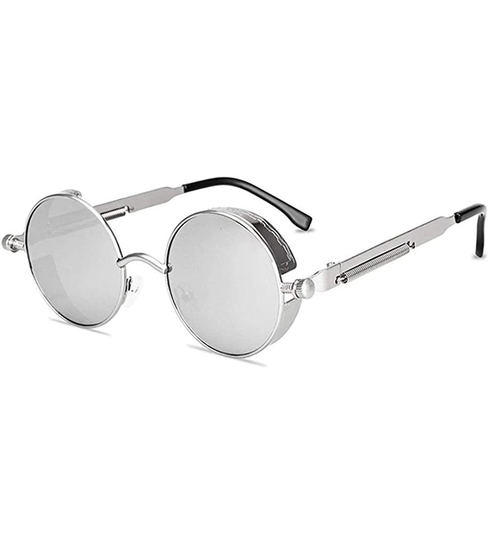 Round Classic Steampunk Sunglasses Glasses Designer - C7 - CG198G5A97X $36.81
