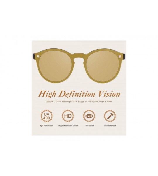 Oversized Futuristic Shield Rimless Mirrored Lens Sunglasses MEO5 - Tortoise Gold - CK17YK4XZY3 $25.70