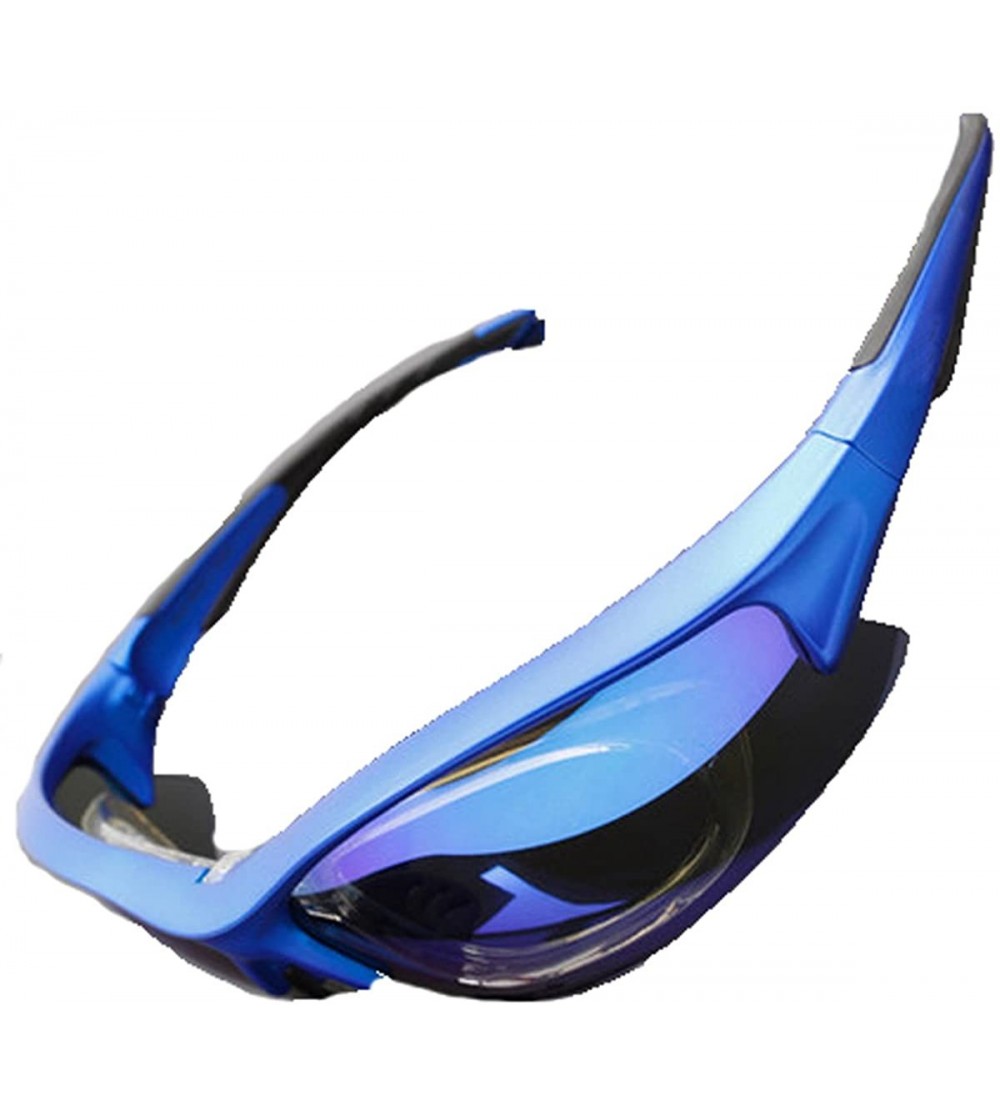 Sport Polarized Sunglasses Interchangeable Cycling Baseball - Blue - CC184K8M65U $92.23