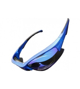 Sport Polarized Sunglasses Interchangeable Cycling Baseball - Blue - CC184K8M65U $92.23