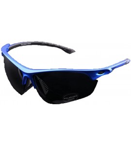 Sport Polarized Sunglasses Interchangeable Cycling Baseball - Blue - CC184K8M65U $92.23