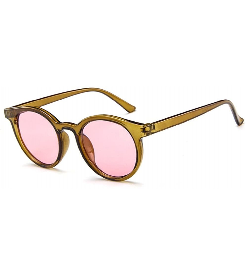 Square MOD-Style Cat Eye Round Frame Sunglasses A Variety of Color Design - S02 - CS189OL23M9 $33.00