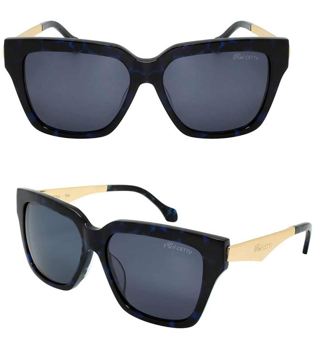 Oval Retro Inspired Handmade Acetate Square Sunglasses with Quality UV CR39 Lens Gift Pakcage Included - CT18RIIXZS0 $78.01