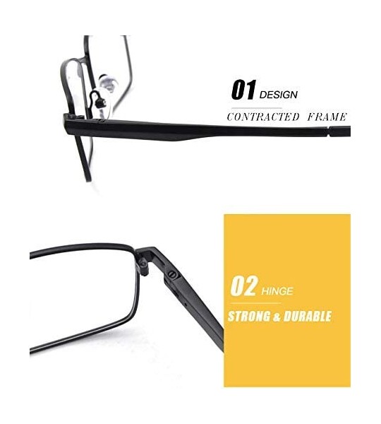 Rectangular Rectangular Full Frame Men's Myopia Glasses Frame - Black - CJ18WEK5U8G $23.29