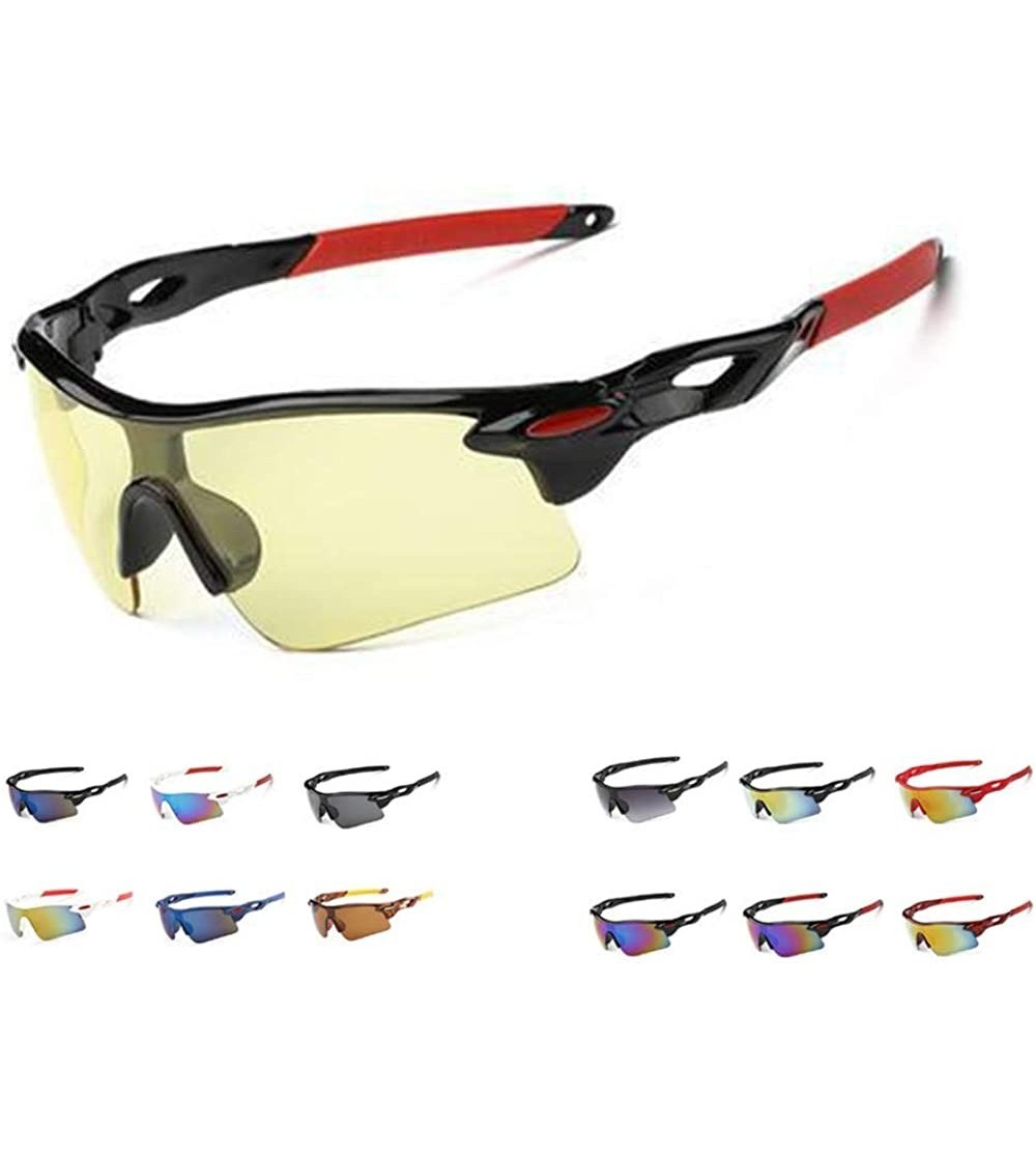 Sport Polarized Sunglasses Men Explosion Proof Baseball - Black Frame Red Night Vision Goggles - CZ190DYOLLQ $23.51