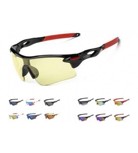 Sport Polarized Sunglasses Men Explosion Proof Baseball - Black Frame Red Night Vision Goggles - CZ190DYOLLQ $23.51