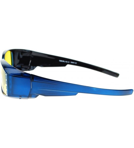 Rectangular Womens Rhinestone Polarized Yellow Night Driving Lens Fit Over Sunglasses - Blue - CZ11QLSGZY7 $28.91